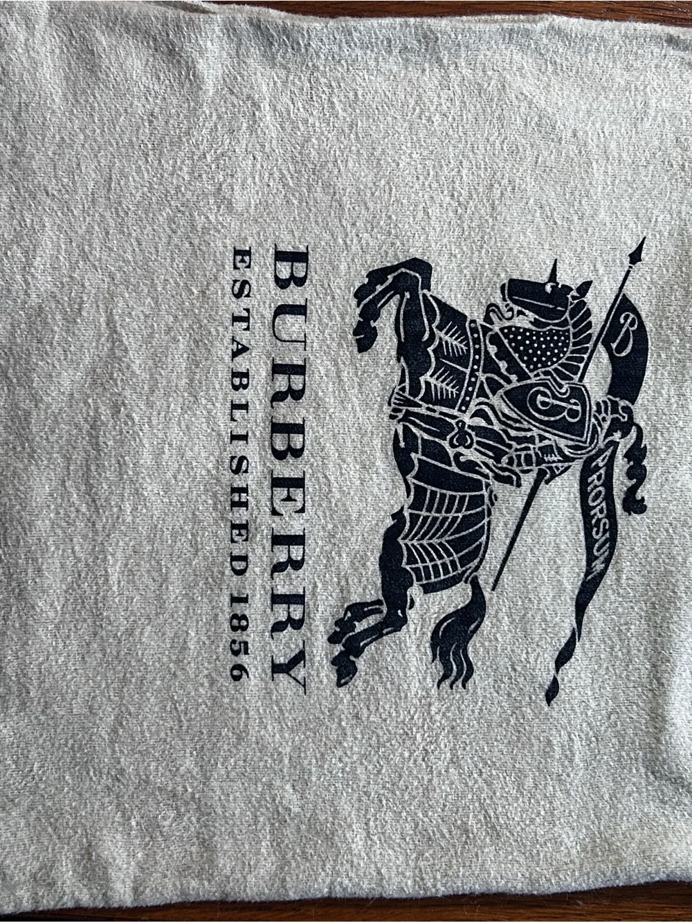 Burberry Cream Tote Dust Cover with Black Equestrian Logo
